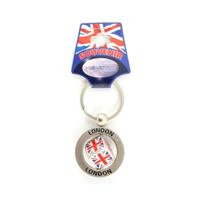 UNION JACK DICE SPINNER KEYRING