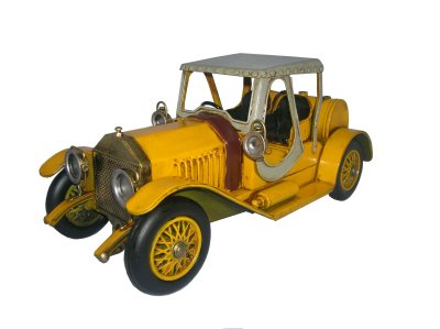 METAL ART YELLOW VINTAGE CAR