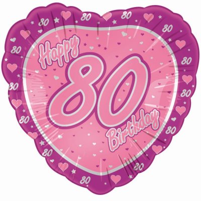 B97808 FOIL BALLOON 80TH PINK