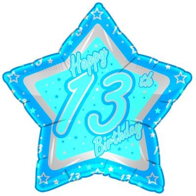 B97832 FOIL BALLOON 13TH BLUE