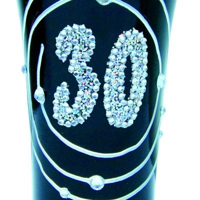 BLK SHOT GLASS 30th