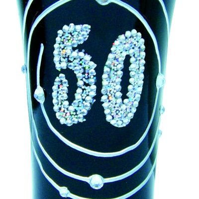 BLK SHOT GLASS 50th