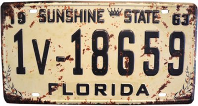 FLORIDA MUDDY  NUMBER PLATE