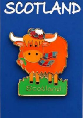 HIGHLAND COO BRASS MAGNET