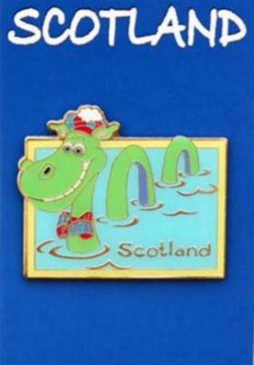 CARTOON NESSIE BRASS MAGNET