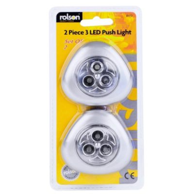 2pc 3 LED Push Light
