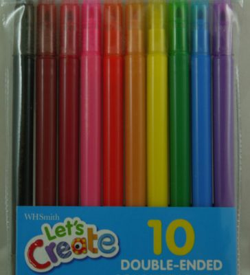 WHS 10 DOUBLE ENDED COLOURING PENS