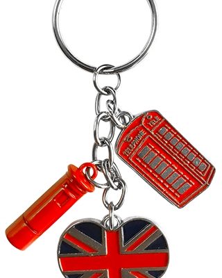 CHARM KEYRING  TEL/POSTBOX/UJ HEART