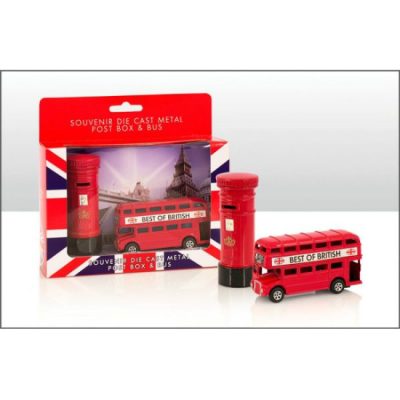 Bus and Post Box Die Cast Set