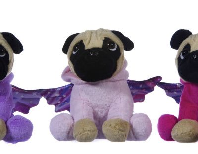 8” PUG IN UNICORN IN DARK PINK COSTUME