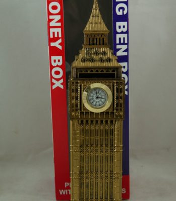 BIG BEN MONEYBOX WITH CLOCK