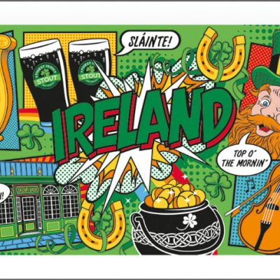 Ireland Pop Art Tea Towel