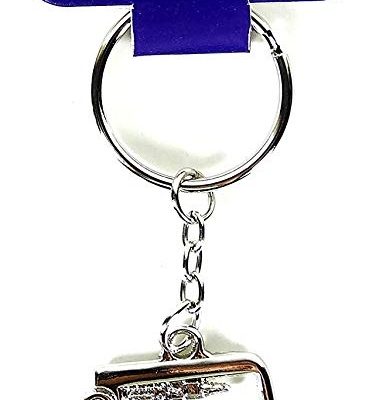 BUS CUT OUT PEWTER KEY RING