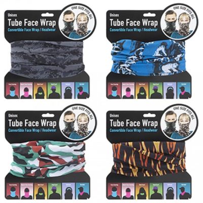 MENS PRINTED TUBE FACE WRAP