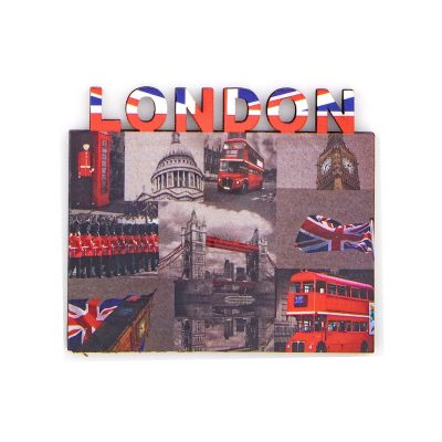 LONDON MONTAGE WOODEN MAGNET