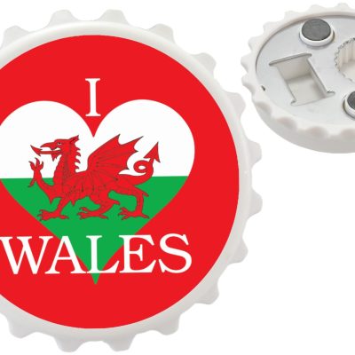 I Love Wales Bottle Cap Opener Magnet