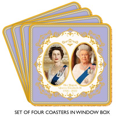 HM QUEEN ELIZABETH II SET OF 4 COASTERS