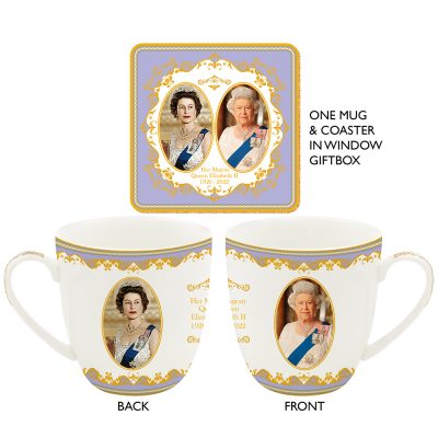 HM QUEEN ELIZABETH II MUG & COASTER