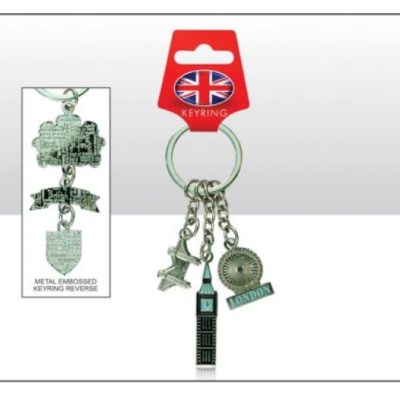 Big Ben/London Eye/Tower Bridge Metal Keyring