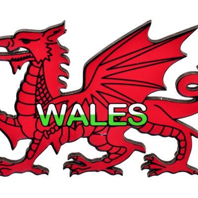 WALES DRAGON WOODEN MAGNET