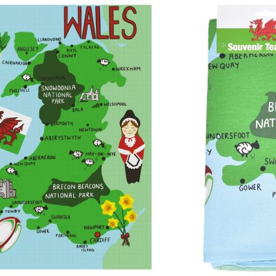 WELSH MAP COTTON TEA TOWEL