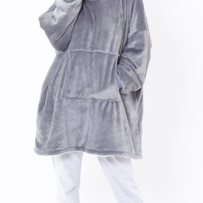 Eskimo Sherpa Lined Blanket Hoodie Grey