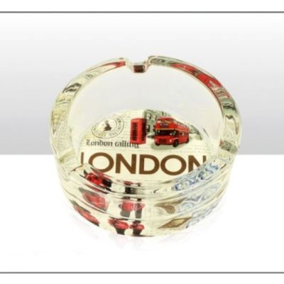 London Collage Glass Ashtray