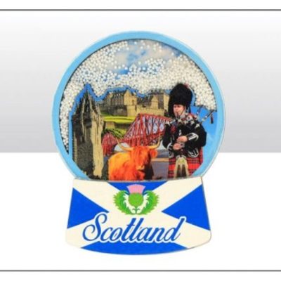 Scotland Wood Snowglobe Magnet